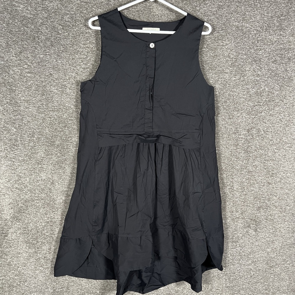 Beatrice B Dress Womens Large Black‎ Sleeveless Trapeze Swing Knee Length Italy